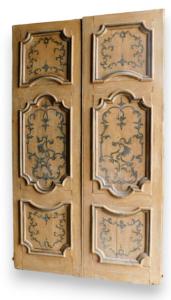 PTL425 - Porta com painéis pintados com molduras barrocas, época de 1700, medidas cm L 144 x A 244