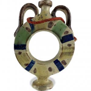 Wanderflasche aus dekorierter Terrakotta, 1800