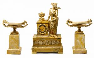 19th century, fireplace triptych