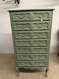 Cassettiera settimino Vintage anni '50 mid century - Salvia, 138x73x41cm