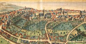Mapa de Biella: Um Mapa Antigo de Biella por Johannes Blaeu (Bugella Civitas), final do século XVII