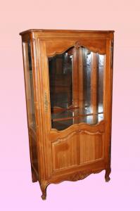 Vitrine provençal de 2 portas do início de 1900 em madeira de cerejeira