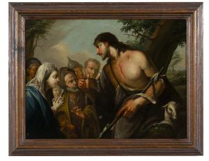 Scuola veneta del XVIII/XIX secolo  "La predica di San Giovanni Battista"