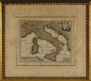 Carta geografica dell’Italia del XVIII secolo 
