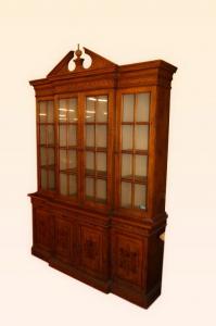 Italian ash and burr wood bookcase, early 1900s.
