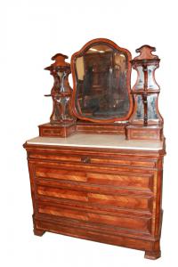 Louis Philippe chest of drawers with mirror, 19th century
