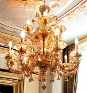 Lampadario in cristallo di Murano a 15 luci