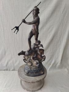 Scultura in Bronzo - Dio Nettuno - H 55 cm 