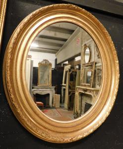 SPECC499 - Gilded wooden mirror, 19th century, cm W 70 x H 80