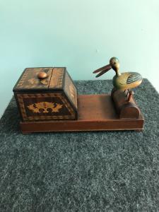 Inlaid wooden money box. Italy.