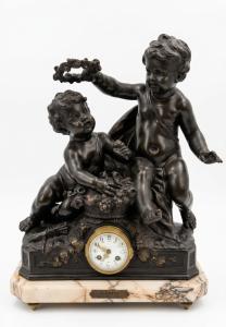 Orologio da tavolo in antimonio, Francia, XX secolo