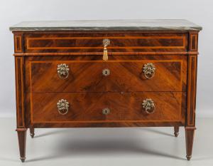 Louis XVI chest of drawers with two drawers plus a pull-out writing desk with small drawers, Genoa, second half of the 18th century.