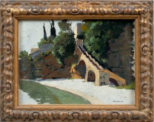 Ottone Zorlini (Treviso 1891 - San Paolo 1967) - Paesaggio con scalinata.