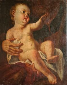 Scuola Emiliana  DEL XVII secolo.  Seguace di EIisabetta Sirani."Bambino Gesù"