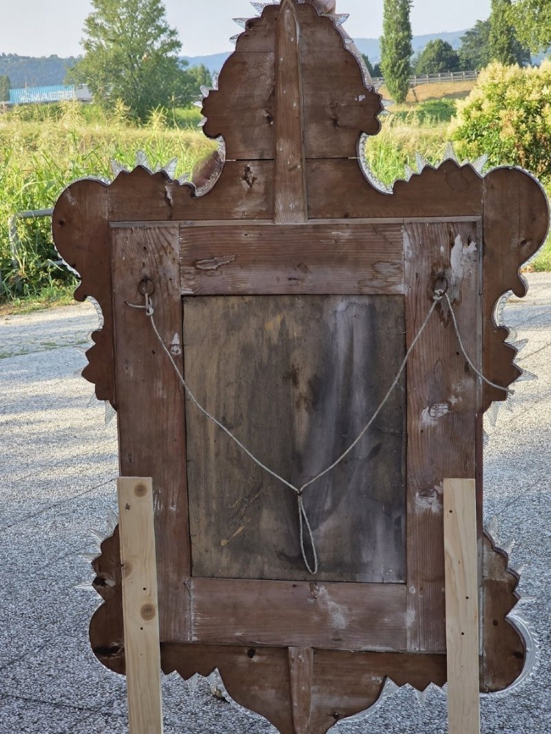 Large Venetian mirror in engraved and blown Murano glass - Foto 5