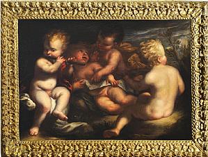 Domenico Piola depicts...  Musical Putti - SOLD