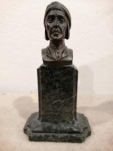 Bronzo dell '800 rappresentante Dante - base in marmo