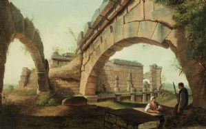 Capriccio Architettonico assinado por Luigi Mayer, vendido