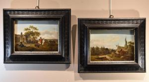 Claude Michel Hamon Duplessis (Versailles, 18th century), Pair of paintings with knights