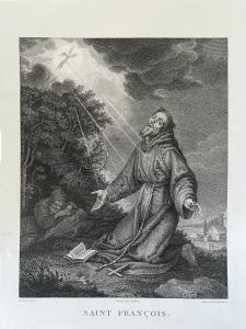 "Saint Francois" - Gravura em buril - Guttenberg Heinrich - 1789