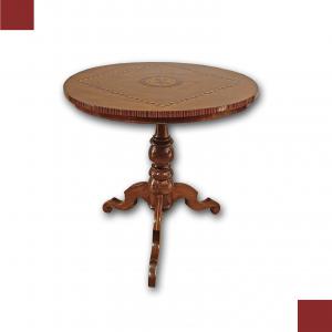 RUNDER TISCH MIT INLAY, MITTE 19. JAHRHUNDERT
