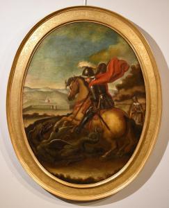 San Giorgio sconfigge il Drago, Seguace di Raffaello Sanzio (Urbino, 1483 – Roma, 1520), XVII-XVIII secolo