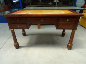 Scrivania in stile Impero in mogano Napoleone III con bronzi fine "800 francese