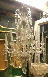 lamp185 - Kristallleuchter, frühes 20. Jahrhundert, Maße cm 70 x 70 x H 120