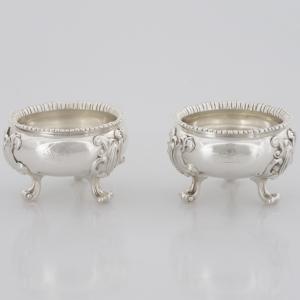 Coppia di saliere in argento sterling Giorgio IV, Paul Storr, Londra, 1820