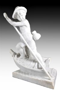SCULTURA DI GIOVANE PESCATORE 