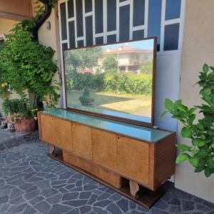 1940s/50s Art Deco sideboard in thuya burl and maple wood with mirror - Foto 9