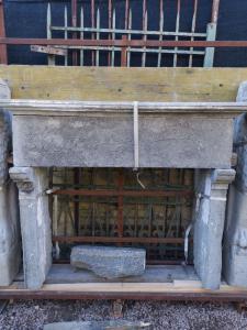 Stone fireplace