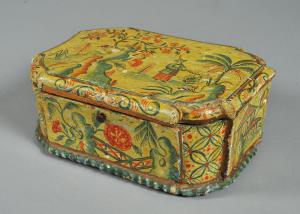Scatola Luigi XV in legno laccato a motivi orientali, Venezia metà secolo XVIII