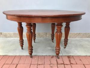 Elegante Mesa Oval em Mogno Extensível - Restaurada (em andamento)_car 2276