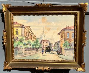 Pintura em aquarela de Milão