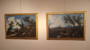 Paire de paysages à l'huile sur toile par Antonio Francesco Peruzzini (Ancône 1643 ou 1646 Milan 1724)