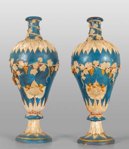 Vasos de terracota pintada em azul, Nápoles, final do século XVIII