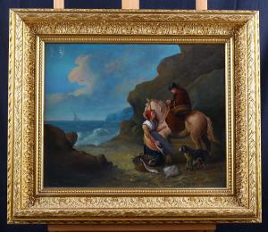 Antico quadro inglese del 1700 scuola "Morland George" olio su tela