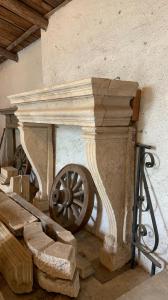 Antique 17th-century stone fireplace