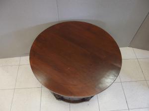 Mesa de centro redonda em nogueira, diâmetro 79xH59 cm