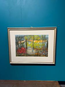 Farbige Radierung Michele Cascella "Hafenblick" 65x44cm