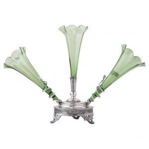 Antique English épergne with glasses - O/6901.