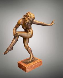 Scultura in bronzo raffigurante "BALLERINA" di G. Passaglia - Art Decó 