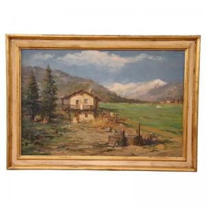 Paisagem de montanha óleo sobre madeira A. Scocchera século XX