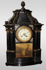 Italian clock with small 1800s painting.