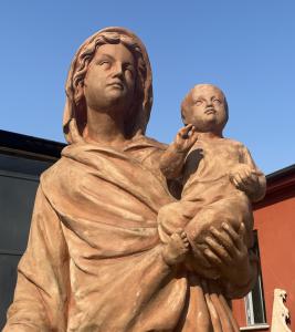 Große Terrakotta-Skulptur: Madonna mit Kind - Foto 10