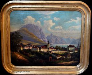 Bedrich Friedrich Wachsmann 1849; important Austro/Bohemian painter signed lower right. Important late Biedermeier oil on canvas.
