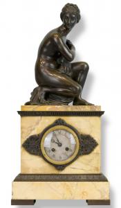 Orologio Da Tavolo In Bronzo E Marmo - Francia Metà XIX Secolo 