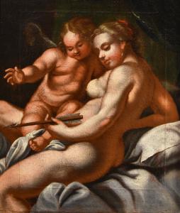 Vénus e Cupido, Pintor veneziano do século XVII/XVIII