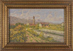 Enrico Reycend, Armonia d’autunno nel Canavese, olio su tavoletta